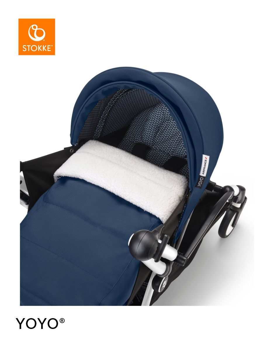 Stokke YOYO3 White Frame with 0+ Newborn Pack - Air France Blue & Cup Holder (3 Pieces) image number 3