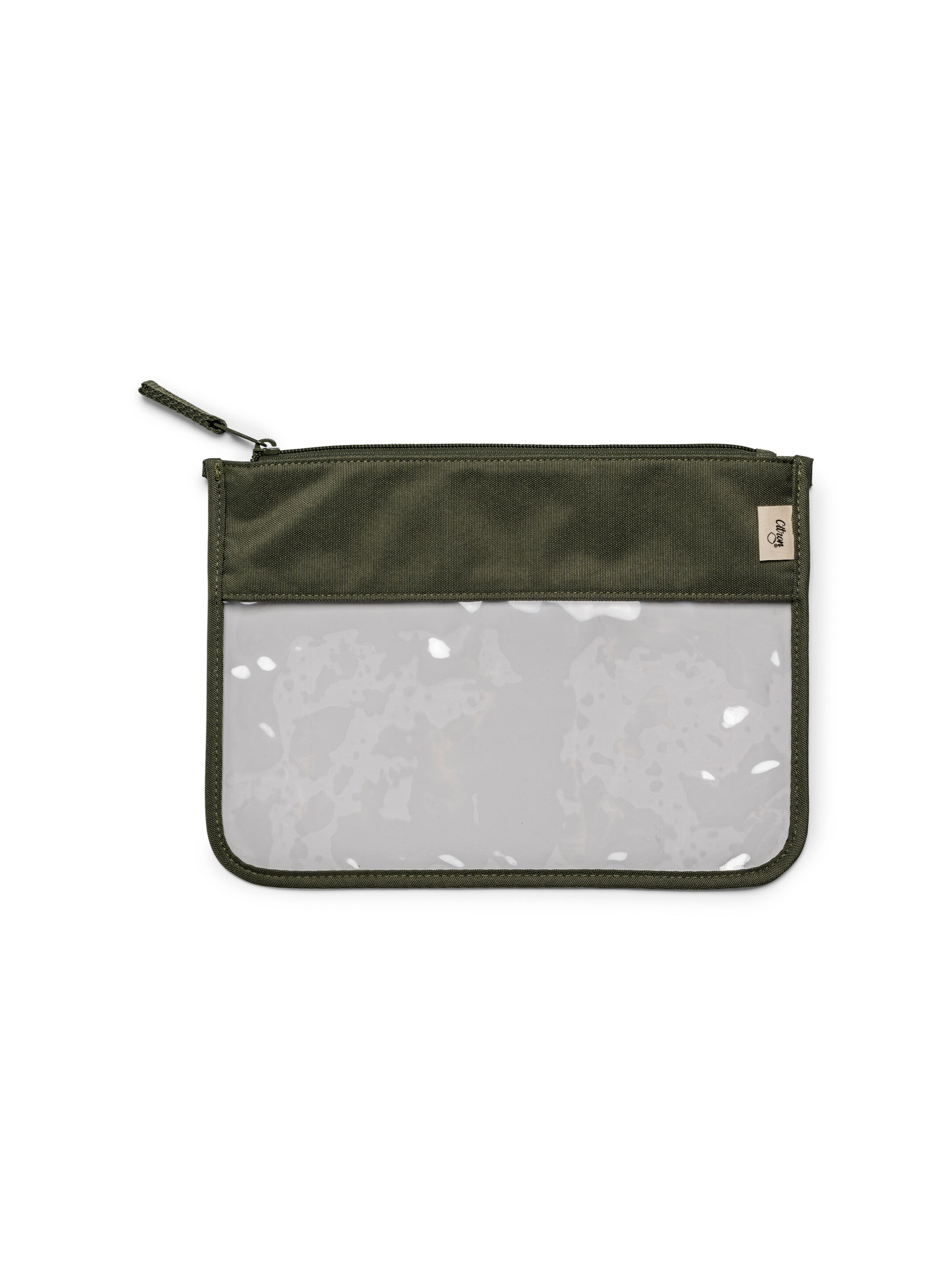 Clear Zipper Pouch Large - Green