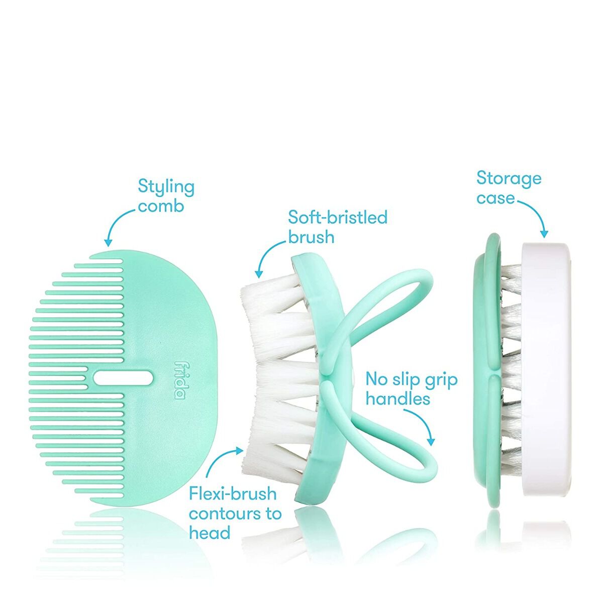 Fridababy Head-Hugging Hair Brush & Comb Set image number 6