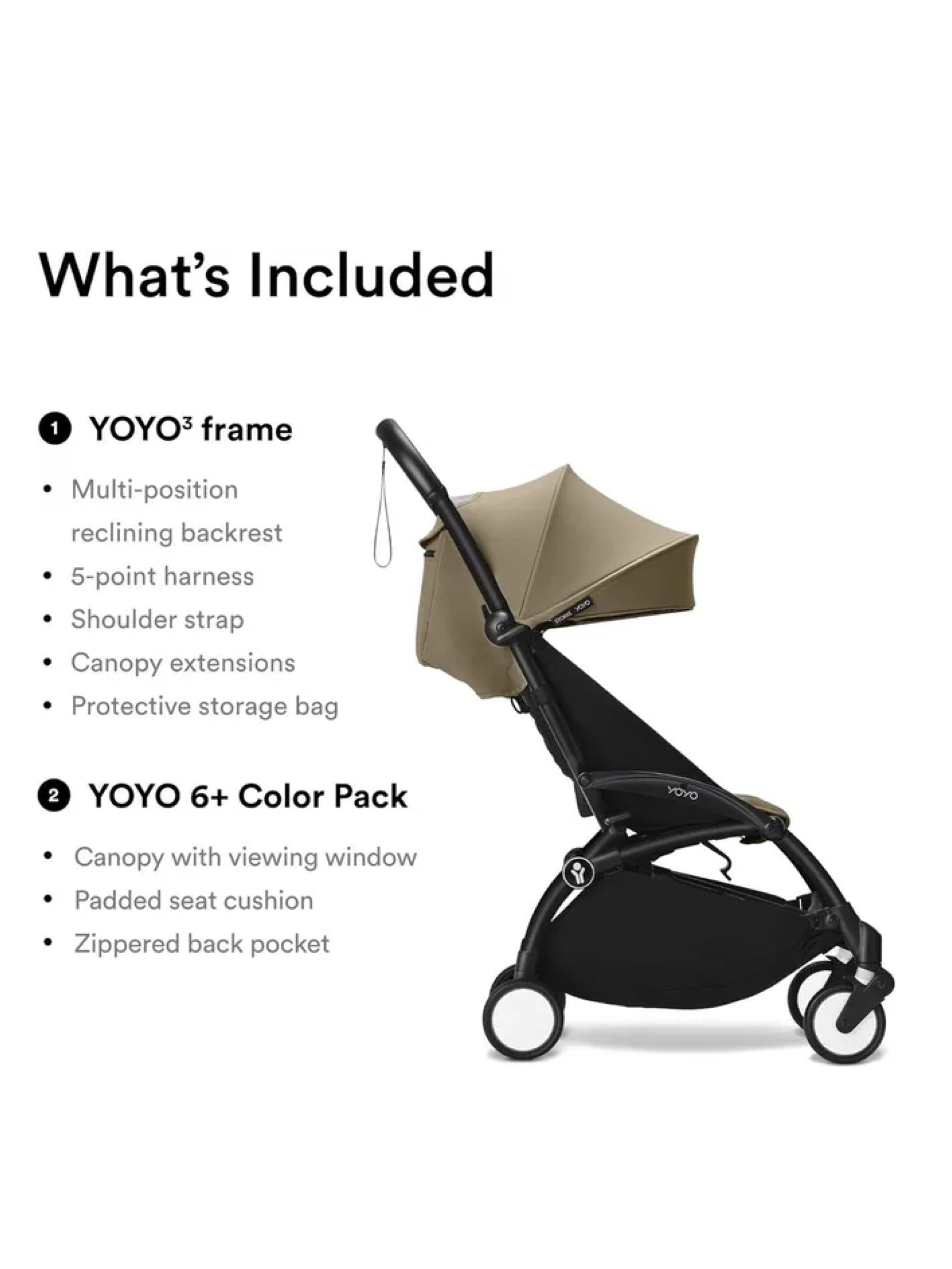 Stokke YOYO3 Black Frame with 6+ Color Pack Toffee (2 Pieces) image number 3