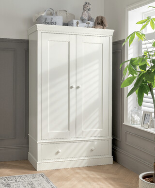 Oxford Wardrobe with Storage Drawer - Pure White