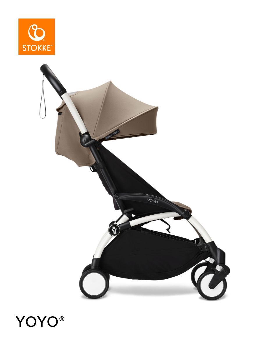 Stokke YOYO3 White Frame with 6+ Color Pack - Taupe & Cup Holder (3 Pieces) image number 1