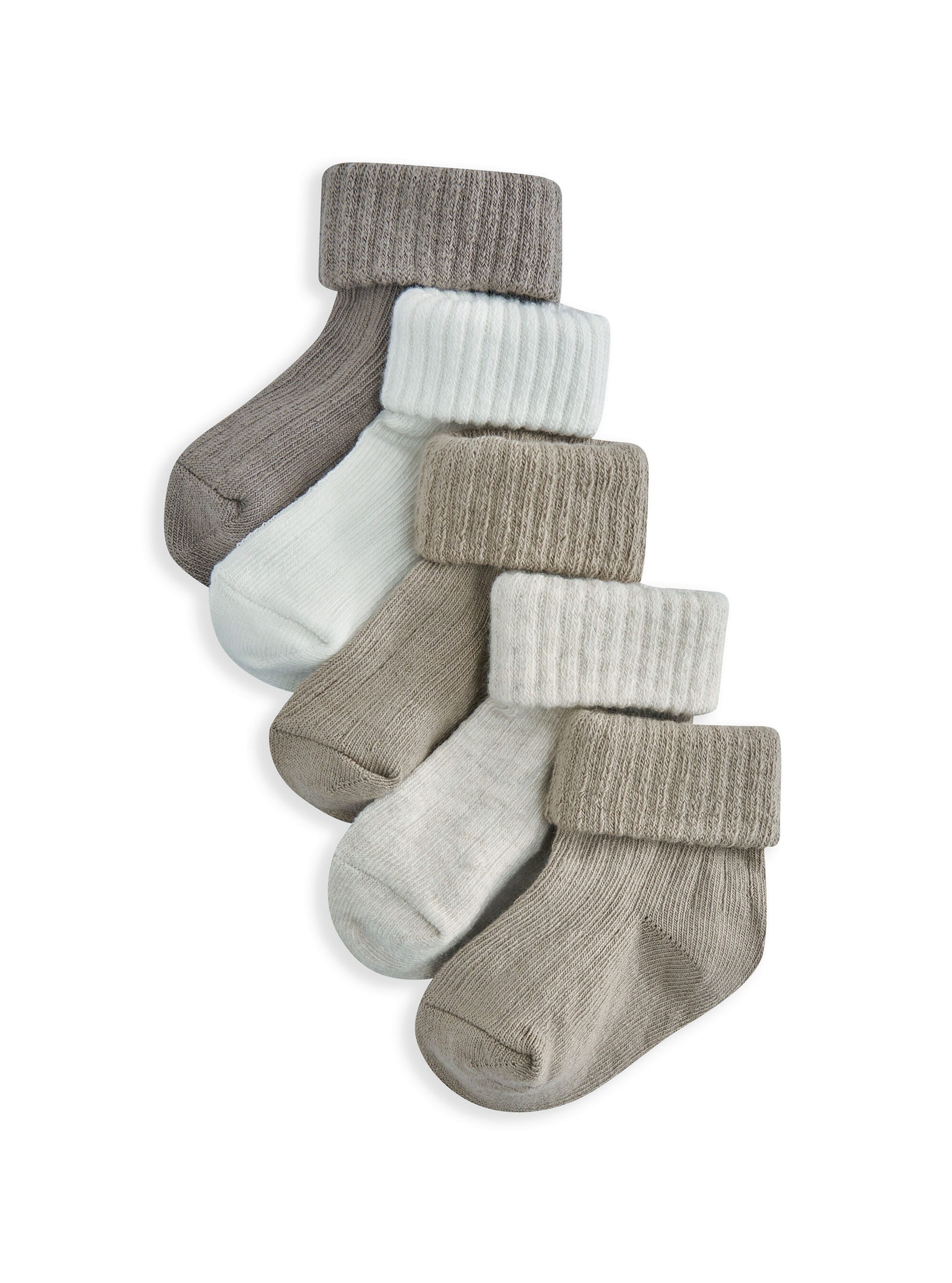 Sand Ribbed Socks (Pack of 5) 