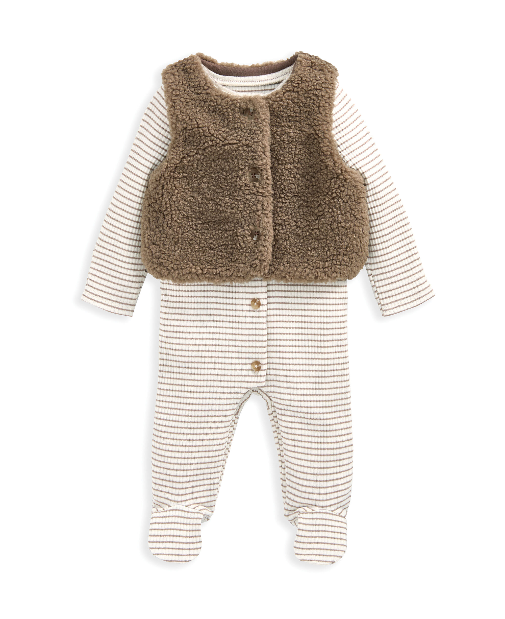 Borg Gilet & All in One Outfit Set - Sand image number 3