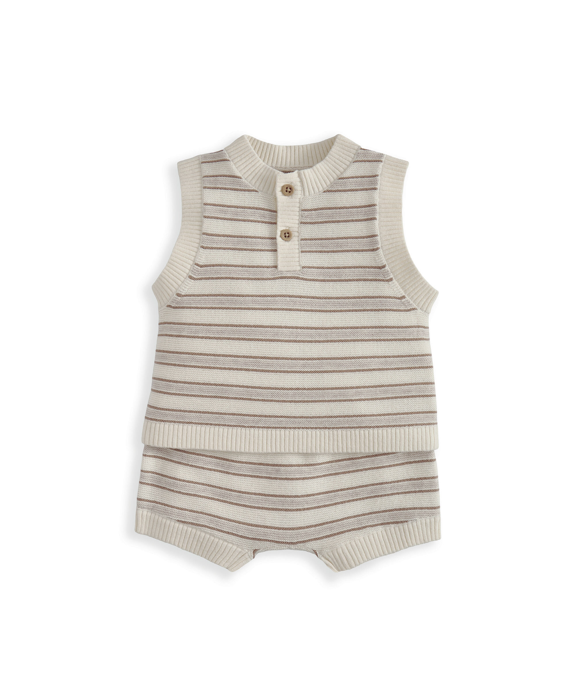 Stripe Knitted Top & Shorts image number 2