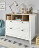 Harwell 4 Piece Cotbed with Dresser Changer, Wardrobe, and Essential Fibre Mattress Set- White image number 16