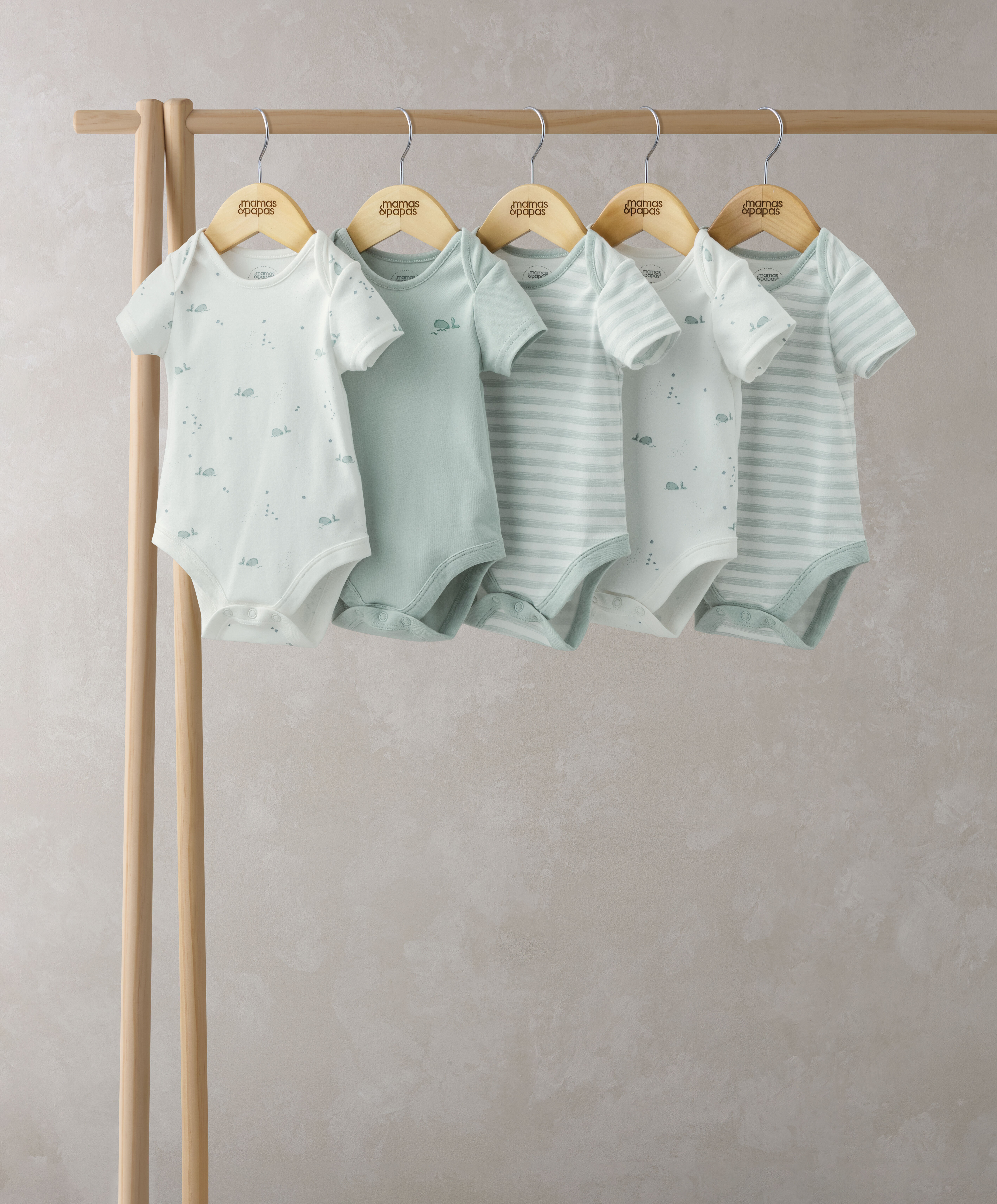 5 Pack Whale Short Sleeve Bodysuits