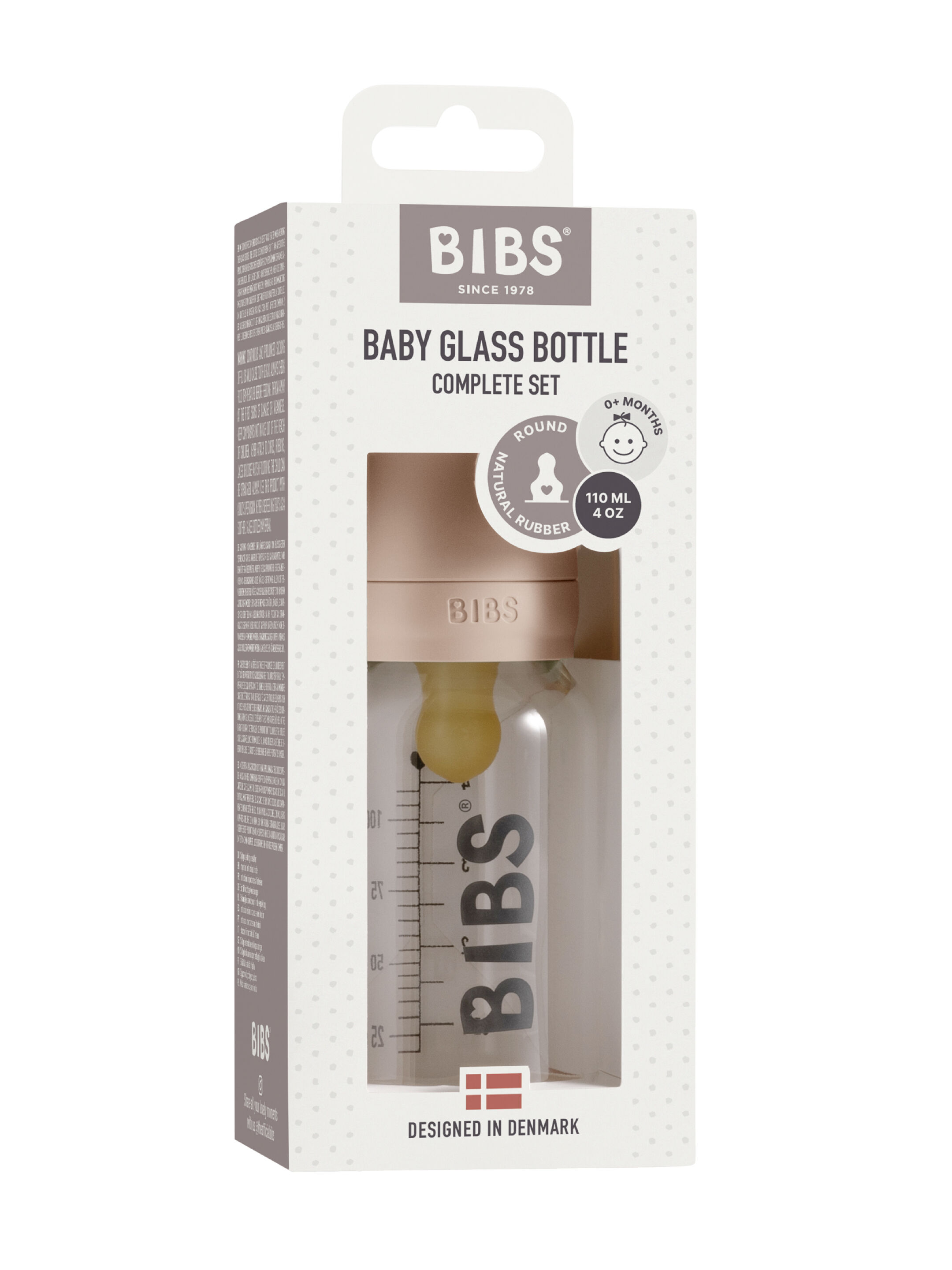 Bibs Baby Glass Bottle - Blush (110 ml) image number 2