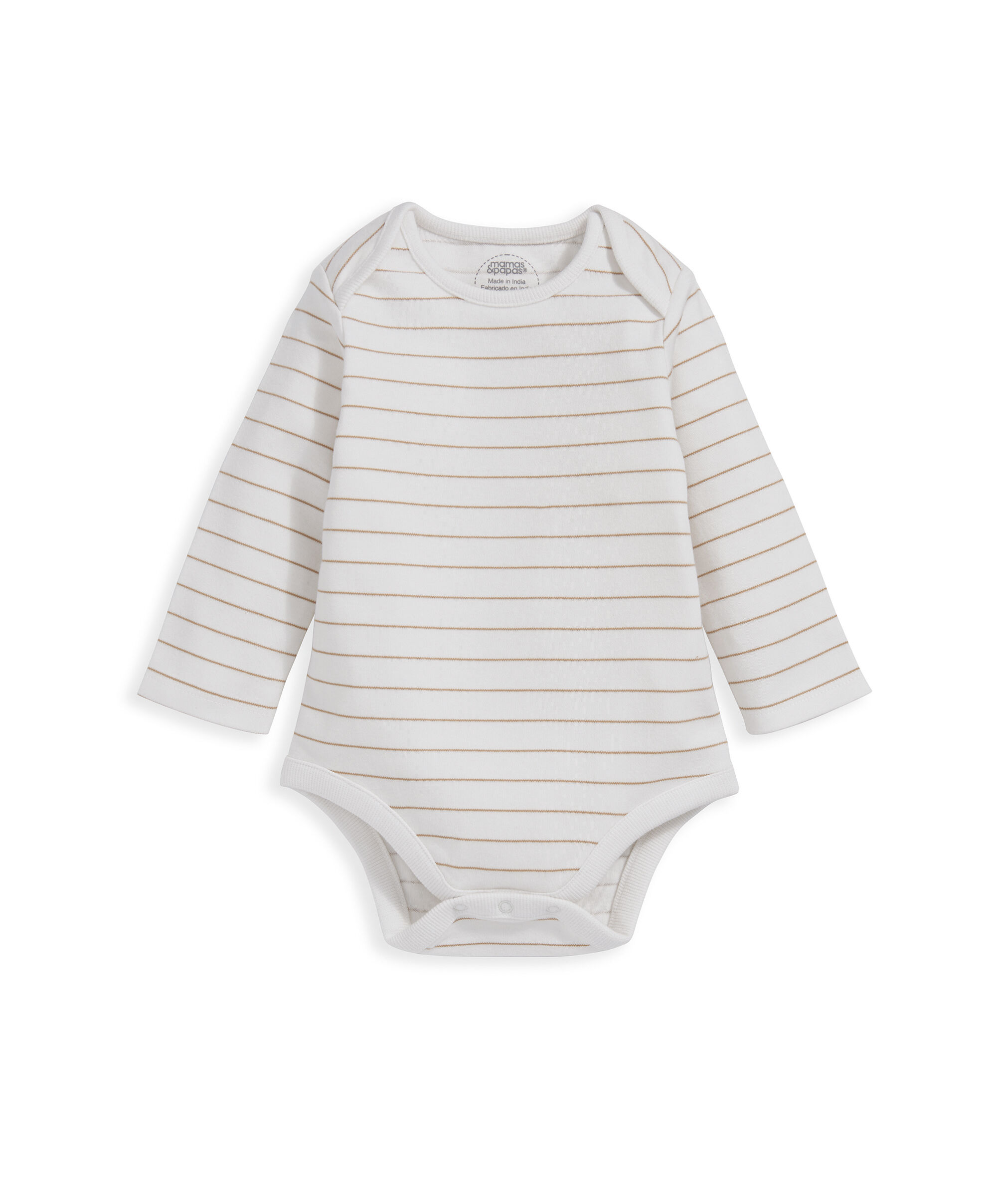 Stripe Bodysuit & Dungarees Outfit Set - Toffee image number 3