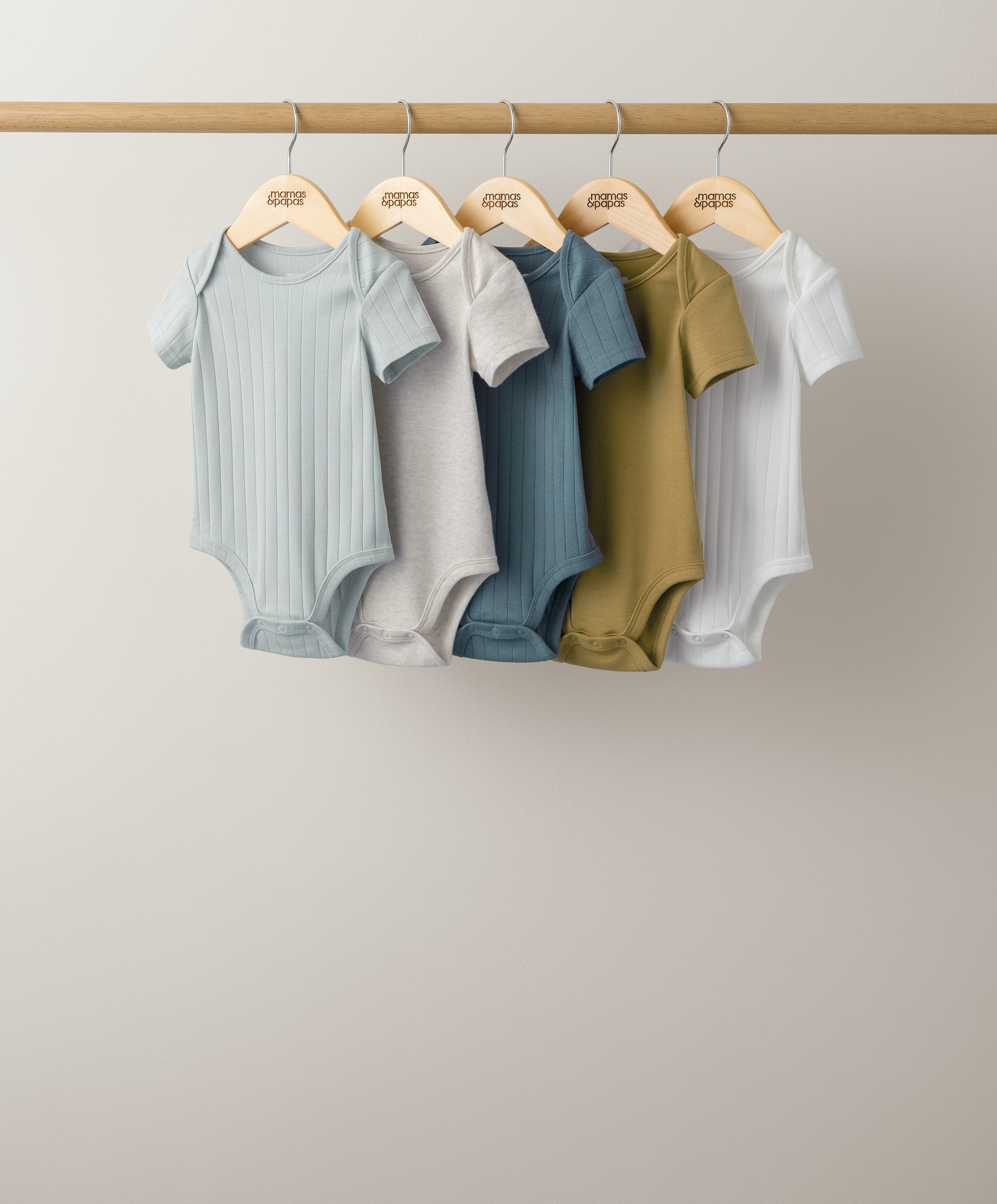 Buy 5 Pack Ribbed Short Sleeve Bodysuits Baby Sleepsuits Multipack